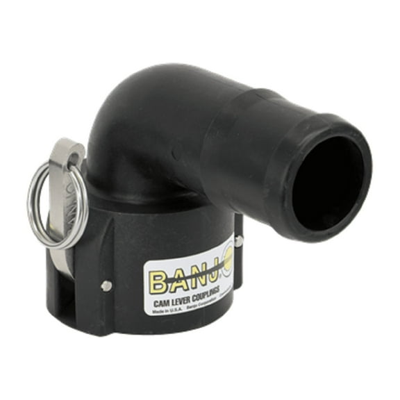 200C90 Banjo 2" 90 Degree Female Coupler X 2" Hose Shank Poly Cam Lever