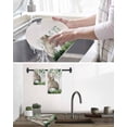 thumbnail image 5 of Easter Kitchen Dish Towels for Drying Dishes Set of 3, Country Rabbit Botanical Leaves Wooden Grain Waffle Weave Microfiber Hand Tea Bathroom Towels Quick Dry & Absorbent Towel 15.7x23.6, 5 of 7