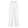 thumbnail image 4 of Women's Patchwork Cotton Linen Casual Pants Loose Fit with Pockets, 4 of 7
