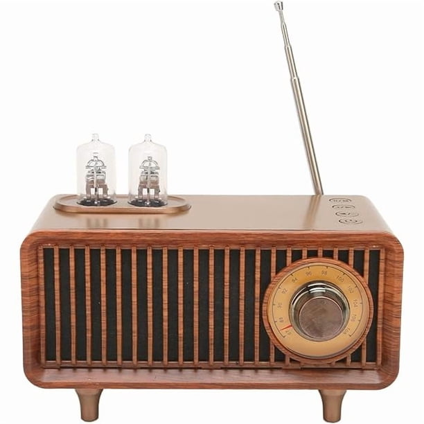 wonima11 Retro Speaker Vintage Classic Speaker Mini Radio Speaker with LED Light External Ambient Lights Support Memory Card U Disk for PC Laptop(Wood Color)