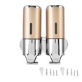 thumbnail image 1 of Wall Mount Soap Shower Dispenser Dual Pump 2 Separate Compartments Reusable Space Saving Shampoo Conditioner Dispenser 9506G Gold 1000ML, 1 of 14