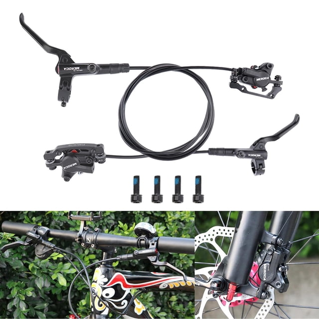 Frenos de disco áulicos , palancas de freno de disco trasero izquierdo delantero derecho de aleación de aluminio, aptos para bicicleta de monta Delantero izquierdo Macarena Freno de disco hidráulico de bicicleta
