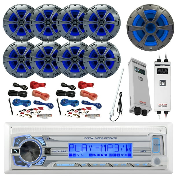 36' 42' Boat Dual Single DIN Marine Digital Media Receiver with