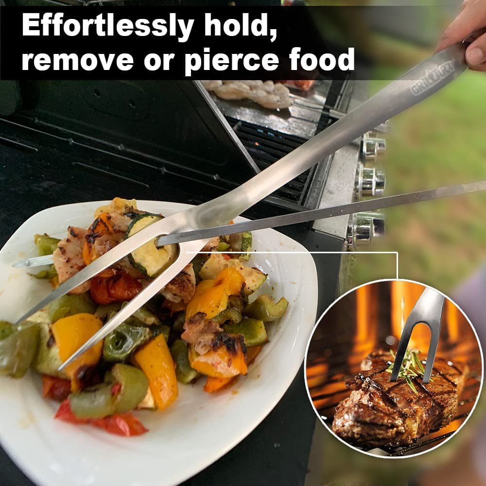 ROMANTICIST 30pcs BBQ Grill Tool Set for Men Dad, Heavy Duty Stainless  Steel Grill Utensils Set, Non-Slip Grilling Accessories Kit with  Thermometer