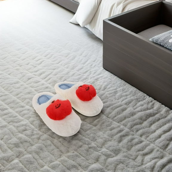 OFFIGAM 1 Pair Cozy Plush Slippers Warm Winter Indoor Shoes Soft Fuzzy Floor Slippers for Men and Women