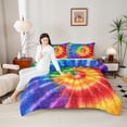 thumbnail image 4 of Manfei Abstract Splash 2pcs Bedding Comforter Set,Tie Dye Twin Comforter Sets,Colorful Swirl Breathable Bedding Set,Microfiber Teenager Bedroom Decor,Reversible, 4 of 8