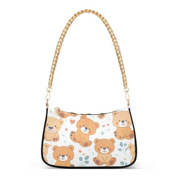 Teddy Bears FullWomen Small Shoulder Bag Crossbody Tote Hobo Bags Purse Clutch Handbags with Chain Strap for Women
