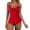 Red #012, variant on Womens Tankini Push Up Tummy Control Swimsuit Knot Front Bathing Suit Green M