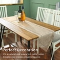 thumbnail image 3 of GFDYREE Decorative Linen Table Runner with Tassels Tabletop Collection 14 x 72 Inches Table Runners for Everyday Dining Wedding Party Holiday Home Decor (14" x 72", Light Coffee), 3 of 7