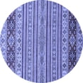 thumbnail image 1 of Ahgly Company Indoor Round Abstract Blue Modern Area Rugs, 6' Round, 1 of 4