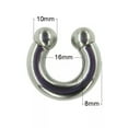 thumbnail image 6 of VIVIDELLE Large Gauge Circular Barbell Horseshoe Bar Nose Septum Ear Ring 2mm-10mm-2G(6mm)X16mm 8mm ball, 6 of 6