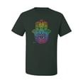 thumbnail image 2 of Wild Bobby, Colorful Rainbow Hamsa Symbol Spiritual Yoga, Pop Culture, Men Graphic Tees, Forest Green, 3XL, 2 of 3