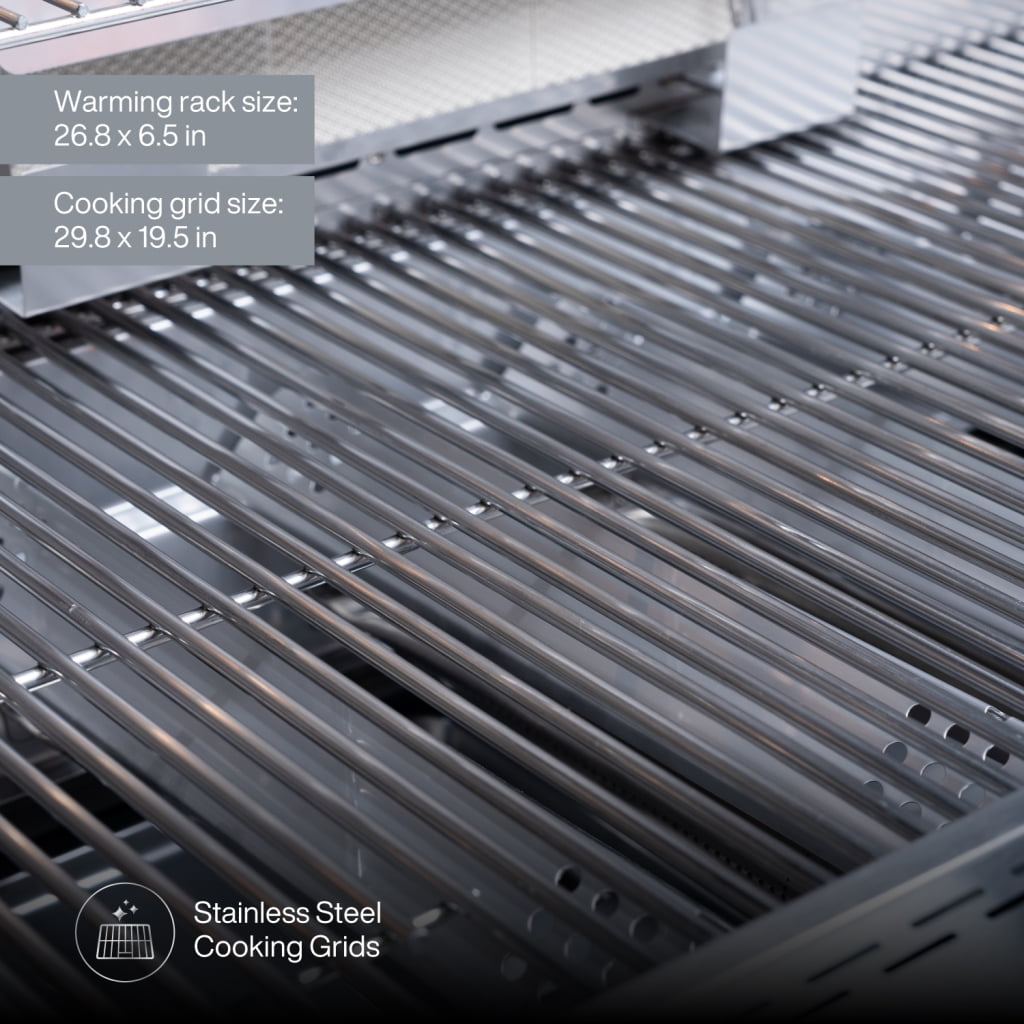 Spire Premium 5 Burner Built In Gas Grill Island Head, Stainless Steel 30 Inch Barbeque Grill with Rear Burner, 63,000 BTUs, 750 SQ In Racks, Propane Grill with Dual Fuel Compatibility - 740-0788P