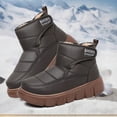 thumbnail image 5 of Brown Ladies' Insulated Snow Boots With Round Toe And Comfortable Fit For Fall And Winter Outdoor Use, 5 of 9