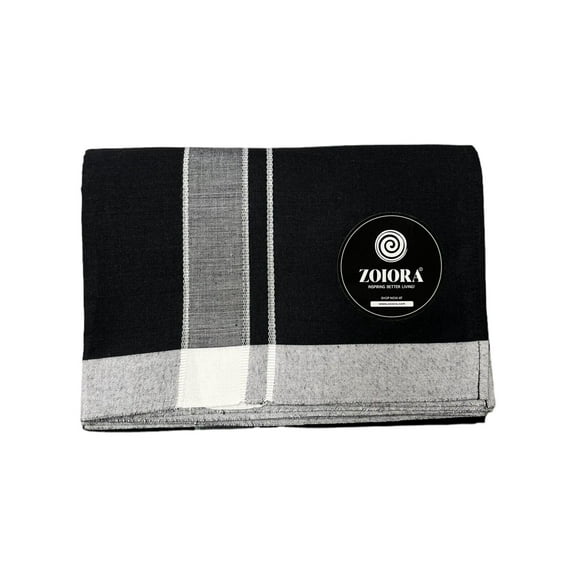 Zoiora Pure Cotton Black Lungi for Men