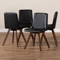 thumbnail image 5 of Bowery Hill Black Faux Leather Walnut Finished Dining Chairs (Set of 4), 5 of 6