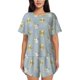 thumbnail image 1 of Balery Baby Elephant Giraffe Conjunto de Pijama para Mujer con Estampado, Dos Piezas de Manga Corta y Shorts, Ropa de Dormir Suave con Cuello Redondo y Bolsillos-Medium, 1 of 6