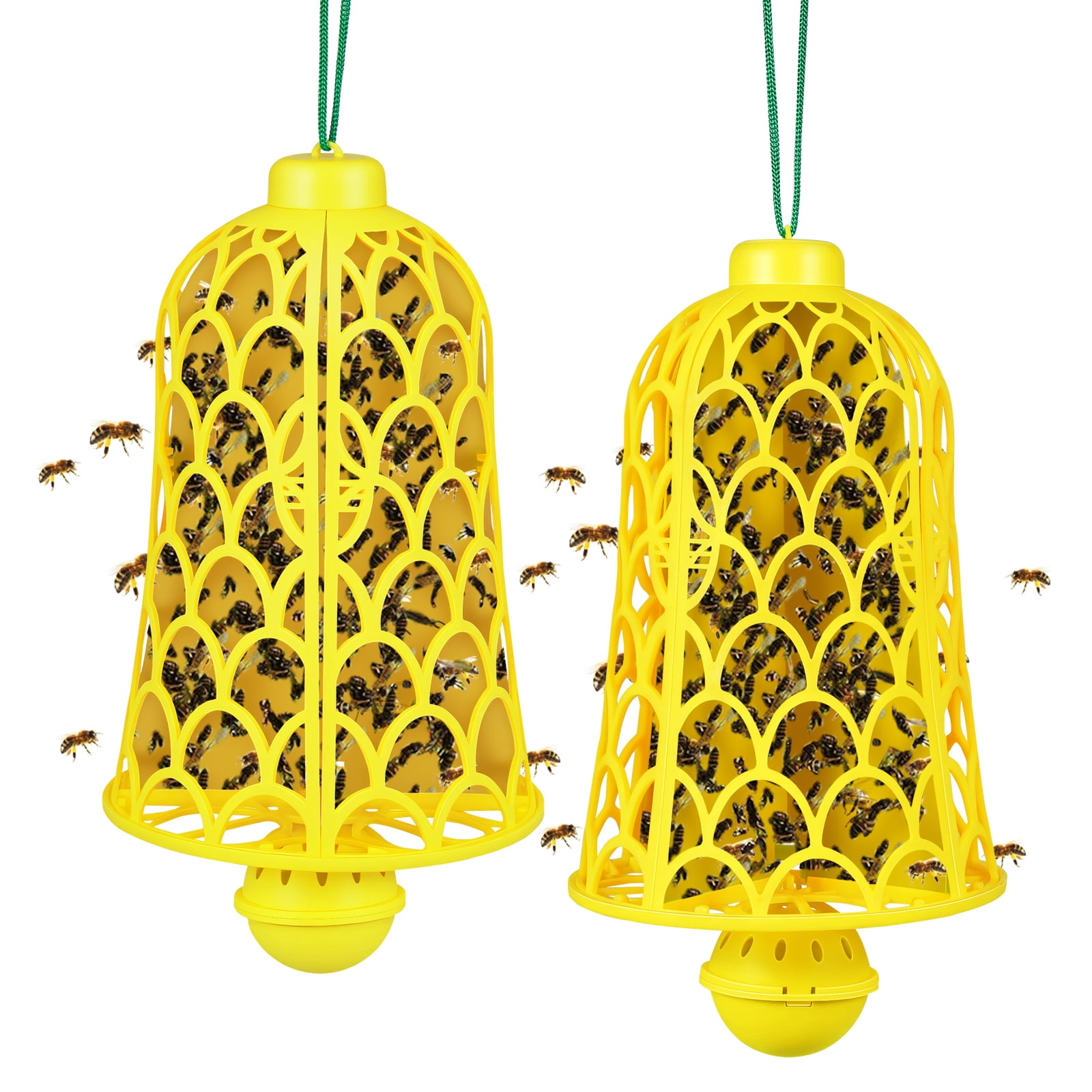G·PEH 2-Pack Outdoor Hanging Wasp & Hornet Traps,Reusable Bee Catcher