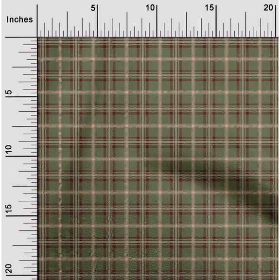 oneOone Viscose Chiffon Fabric Tartan Check Print Fabric By Yard 42 Inch Wide