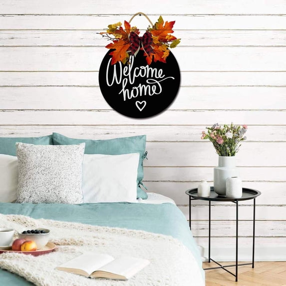 Eveokoki 11" Welcome Home Sign for Outdoor Indoor Sign, Farmhouse Wall Decor,Welcome Home Signs for Front Porch, Rustic Farmhouse Wood Porch Decorations Outdoor