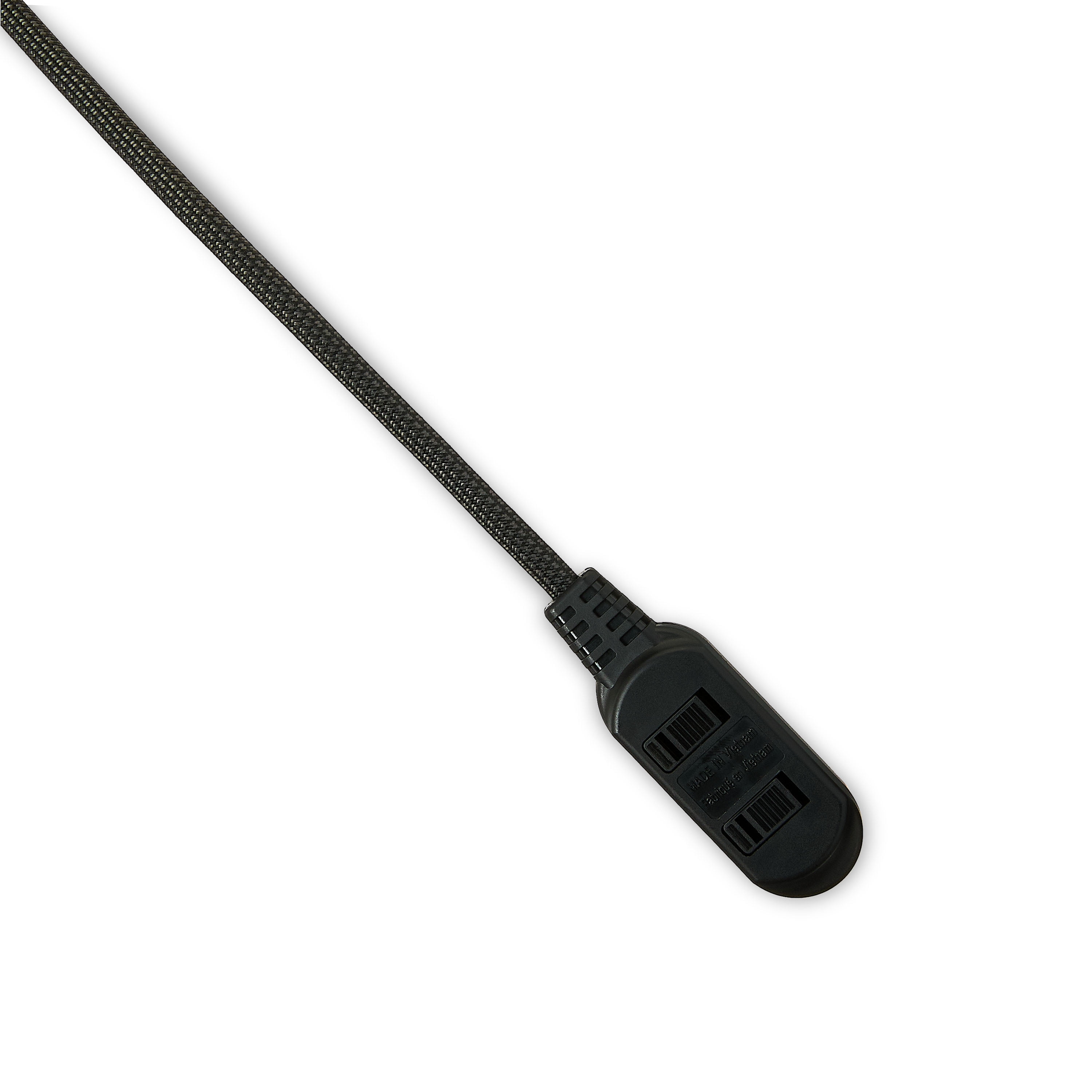 Hyper Tough Indoor Extension Cord 10 ft with 3 Outlets, 2 Prong, Braided Cord, Black
