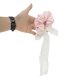 thumbnail image 2 of Ofertas Únicas 1 Pc Scrunchie Cinta de Malla de Moda con Perlas Gomas para el Cabello Beige Rosa, 2 of 5