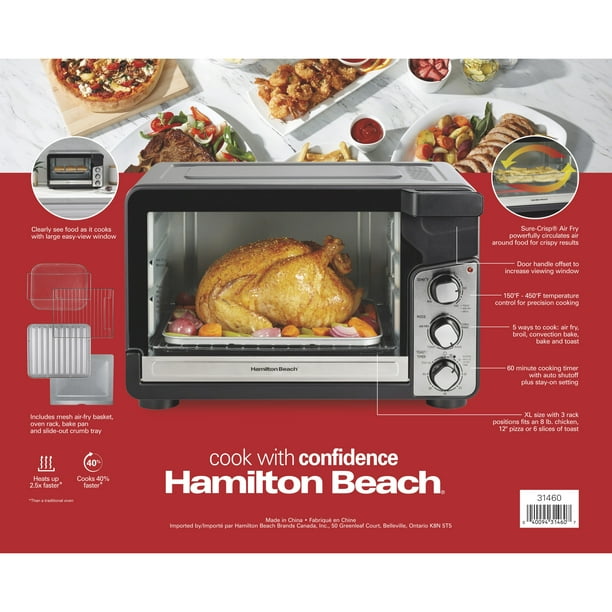 Hamilton Beach Easy View XL Toaster Oven with Sure-Crisp® Air Fry