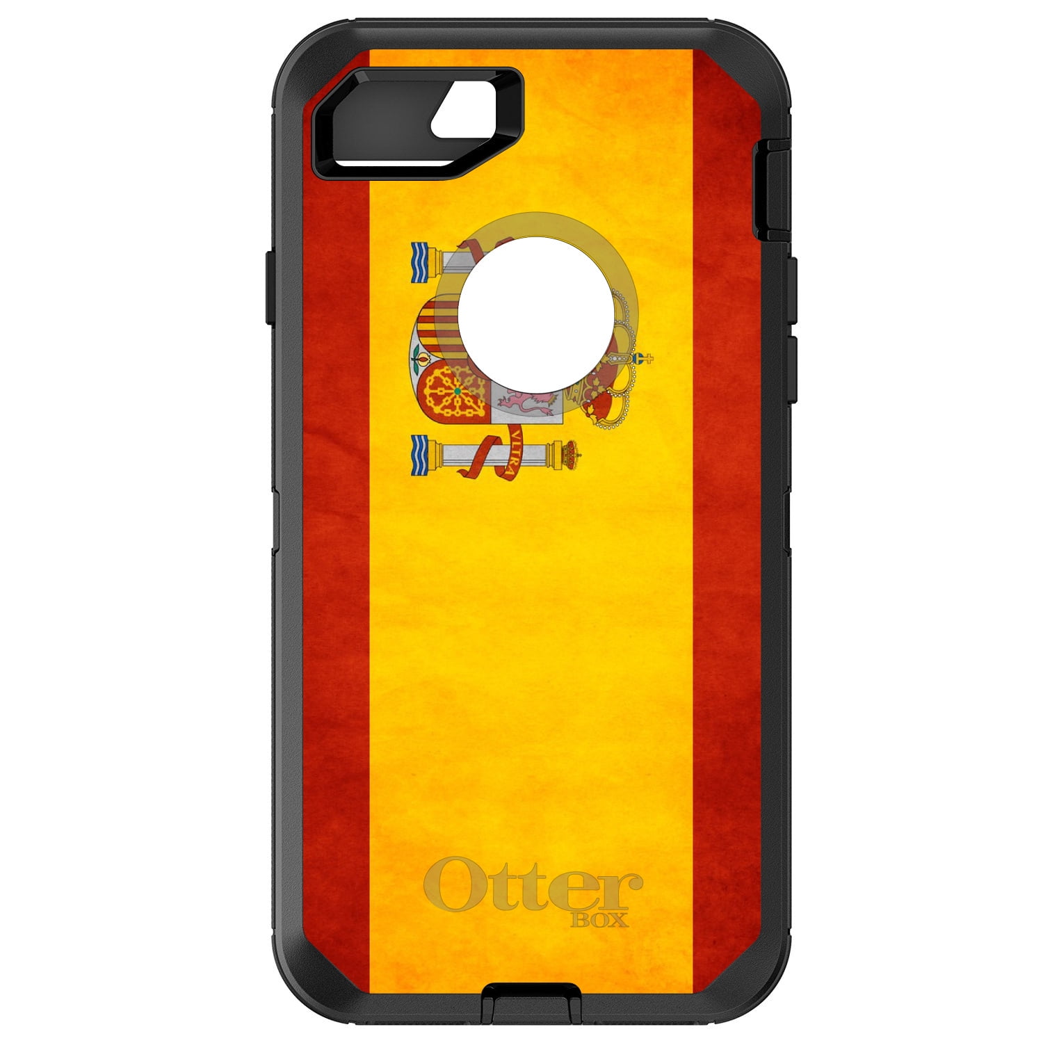 DistinctInk Custom Black OtterBox Defender Series Case for Apple iPhone 7 ...