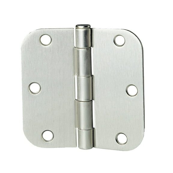6 Pack of Door Hinges Satin Nickel - 3 ½ x 3 ½ Inch Interior Hinges for Doors Brushed Nickel with 5/8 Inch Radius Corners