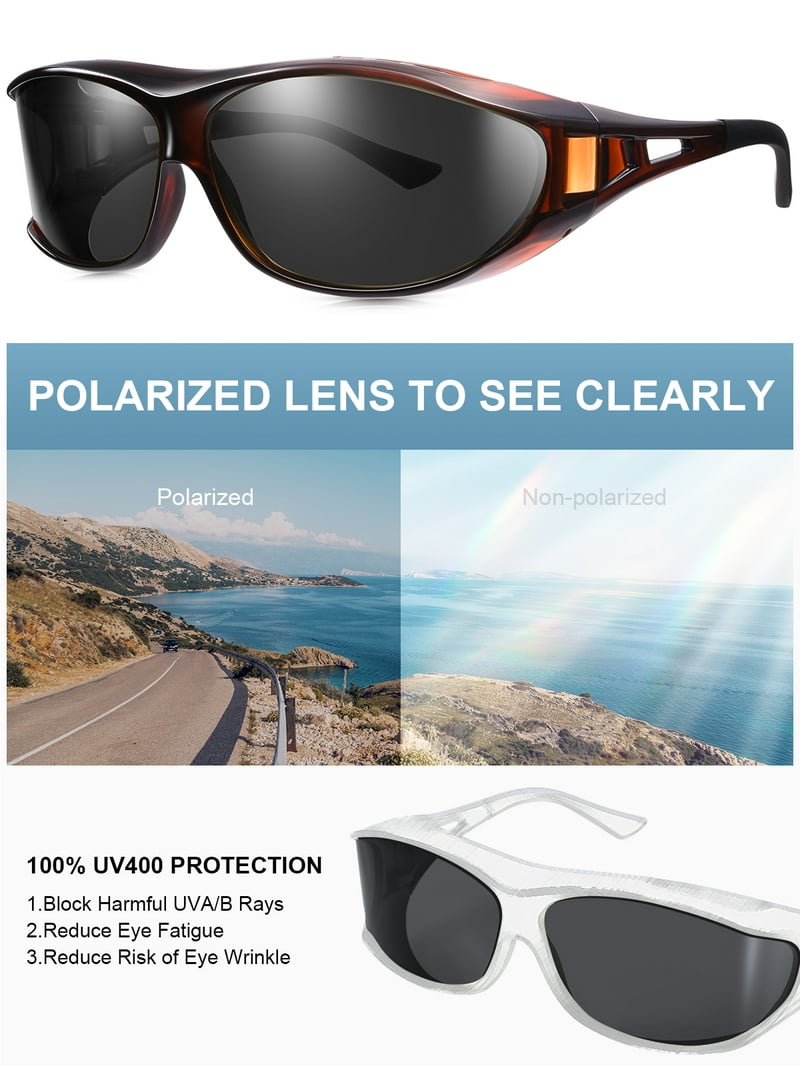 Oversized Fit Over Polarized Sunglasses UV400 Sports Shades Amazon.com: JIANGTUN Oversized Cover Prescription Sunglasses  main image 3