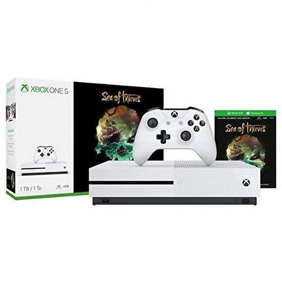 Restored Microsoft Xbox One S 1TB Console Sea Of Thieves Bundle Slim, White