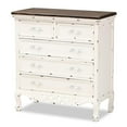 thumbnail image 1 of Baxton Studio Levron Armoire de Rangement à 5 Tiroirs en Bois Fini Brun et Blanc, 1 of 11