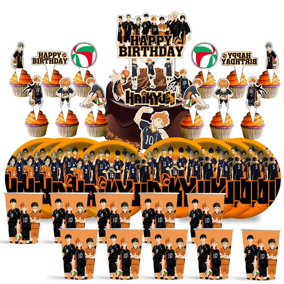 Haikyuu Birthday Cups Party Supplies Plates Decorations Cake Topper Decor