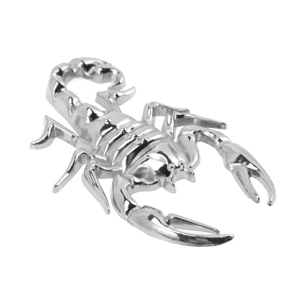 NICEXMAS 2Pcs Scorpion Car Window Stickers Zinc Alloy Silver Decorative Decals for Vehicle Door and Window