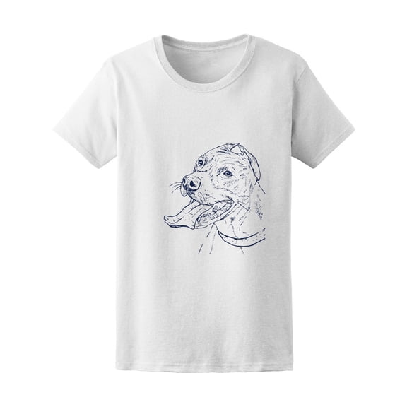 Cute Pitbull Dog Lovers Sketch Tee Women's -Image by Shutterstock