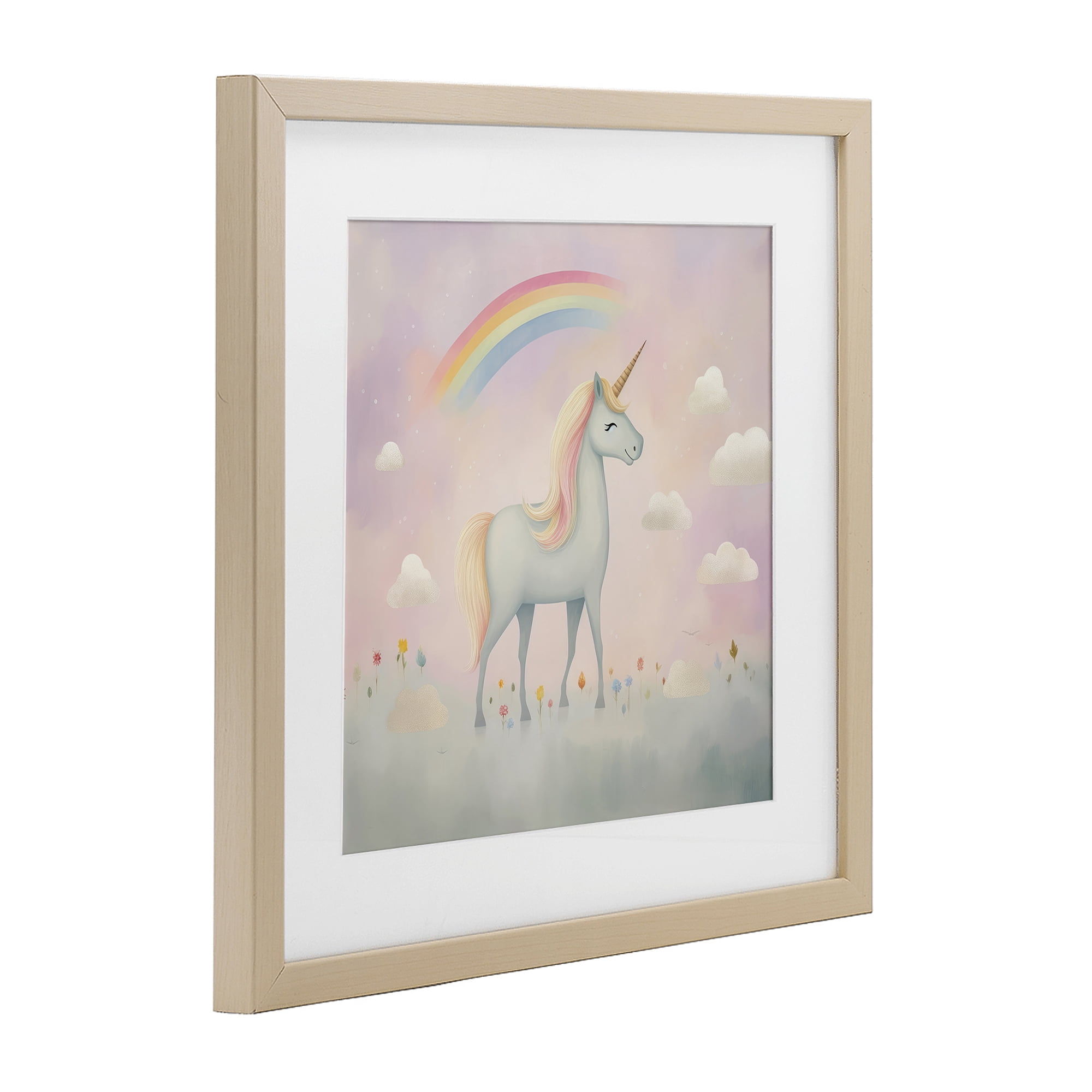 Stupell Industries Mystical Unicorn Dreams in Pastel Birch Framed Print Under Glass, design by Lazar Studio