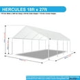 thumbnail image 2 of King Canopy  Hercules 18ft x 27ft, 2in Hammertone Steel Frame w/ buttons, 10-Leg, Carport, White, 2 of 8