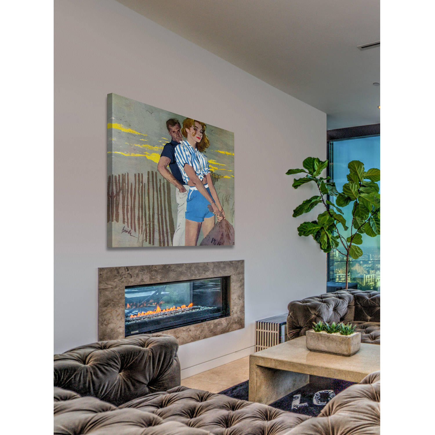 "Beach Pose" Painting Print on Wrapped Canvas