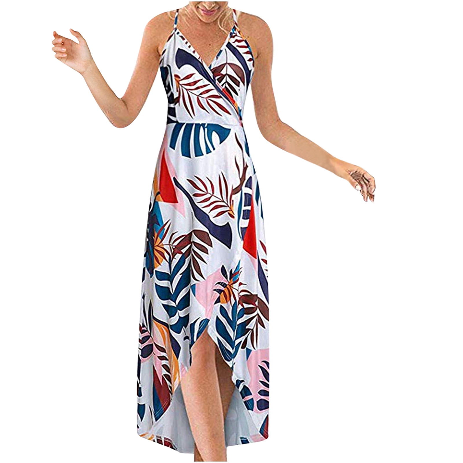 Puntoco Womens Plus Size Clearance Dresses,Women Printing ONack Sling