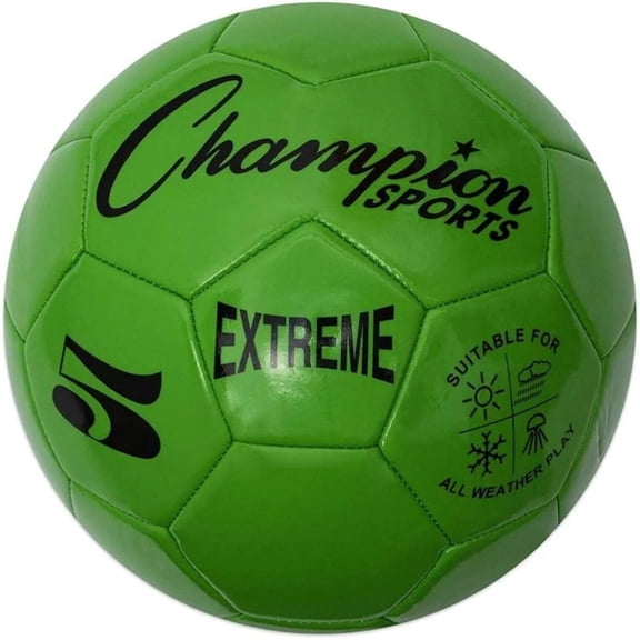 Champion Sports Extreme Series Soccer Ball, Size 5 - Collegiate, Professional, and League Standard Kick Balls - All Weather, Soft Touch, Maximum Air Retention - For Adults, Teenagers, Green