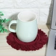 thumbnail image 5 of Posavasos - Posavasos de estilo nórdico para tejer a mano con borla, mantel individual para cocina(rojo), 5 of 8