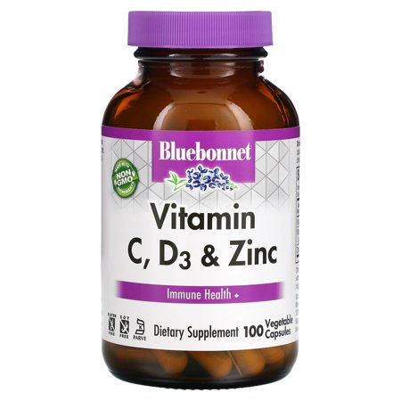 Bluebonnet Nutrition  Vitamin C  D3 Zinc  100 Vegetable Capsules