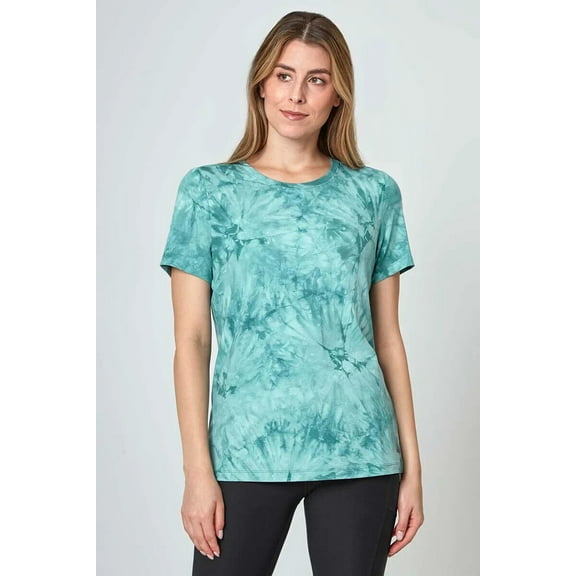 Mondetta Women's Tie Dye Ultra Sost Tee Shirt (Arctic Combo, Medium)