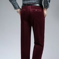 thumbnail image 5 of Dagegui Mens Corduroy Work Pants Formal Straight Leg Long Pant Slim Fit Business Office Trousers Wine L, 5 of 5