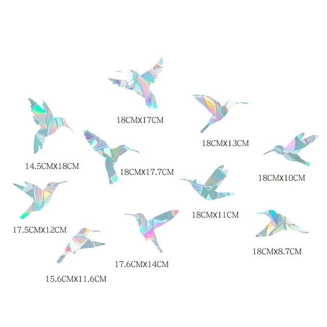 Pegatinas para ventanas con forma de nubes y estrellas: calcomanías anticolisión para evitar que las aves choquen contra las ventanas, calcomanías de vinilo prismático no adhesivas para ventanas,