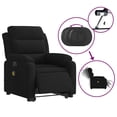 thumbnail image 6 of vidaXL Electric Stand up Massage Recliner Chair Black Velvet, 6 of 6
