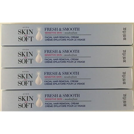 Avon Skin so Soft Fresh & Smooth Sensitive Skin Facial Hair Removal Cream 1 oz Each. A Lot of (Best Hair Removal Cream For Sensitive Skin)