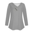 thumbnail image 5 of Black and Friday Clothing Sales Idoravan Long Sleeve Shirts for Women Winter Women's Long Sleeve Summer V Neck Sexy Casual Tops Regular Blouse Tops Gray S, 5 of 5