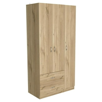 Hodedah 2 - Door Wardrobe with 4 - Shelves, Chocolate - Walmart.com