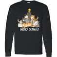 thumbnail image 3 of Inktastic Merry Catmas with Cat Tree and Yellow Star Long Sleeve T-Shirt, 3 of 5